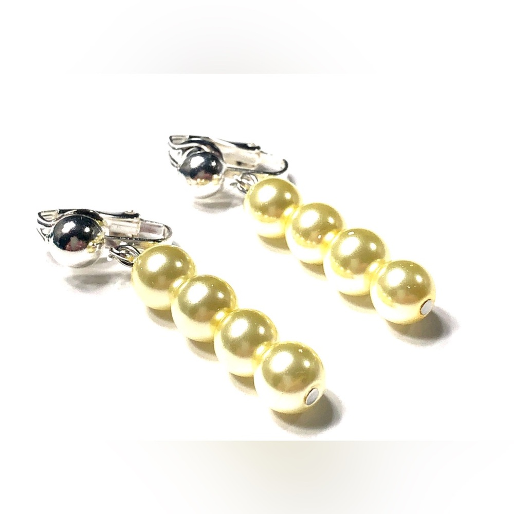 Handmade Yellow Pastel Clip-On Earrings Women Gift Party Easter Spring